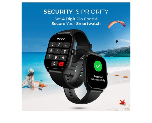 beatXP Marv Raze 1.96" HD Display, Advanced Bluetooth Calling Smart Watch, Smart AI Voice Assistant, 60 Hz Refresh Rate, Health, SpO2 & Stress Monitoring, Fast Charging (Black) - Black, 1.96