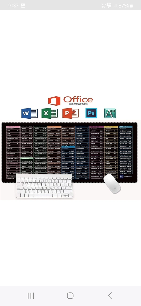 Gokich Keyboard Pad Shortcut Key Mousepad(multicolor) - Black