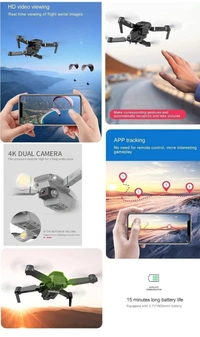 E88 Black -Foldable-Toy-Drone-with-HQ-WiFi-Camera-Remote-Control-for-Kids-Quadcopter-with-Gesture-Selfie-Flips-Bounce-Mode-App-One-Key-Headless-STAR-Mode-functionality43%off - Black