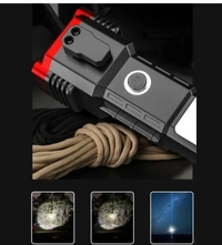 Multifunctional Work Portable Hammer LED Flashlight - Black, 200 Gms, LxWxH : 17*16*10
