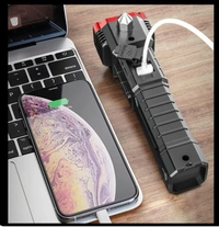 Multifunctional Work Portable Hammer LED Flashlight - Black, 200 Gms, LxWxH : 17*16*10