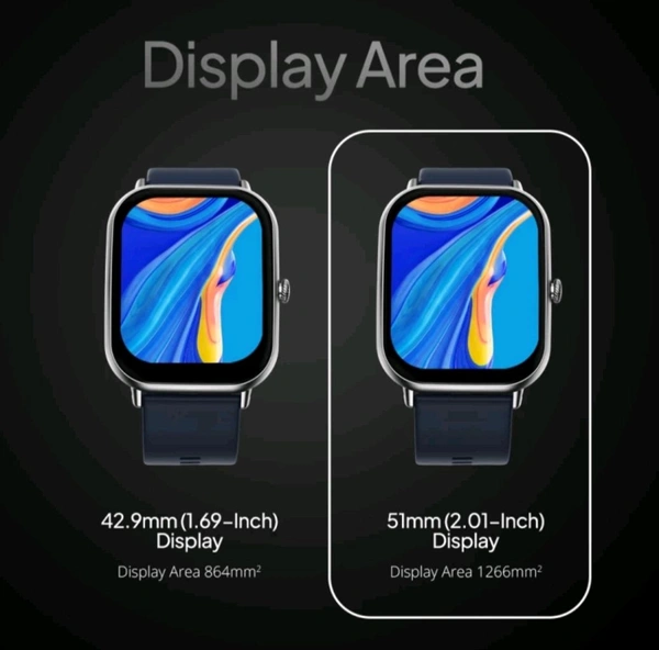 Fire-Boltt Hunter 51.1mm (2.01) HD Display Buetooth Calling with Single Chipset, Metal Body Smartwatch (Dark Blue Strap, Free Size) - Black