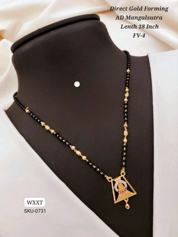 π KANAF Direct Gold Forming AD Mangalsutra | Elegant Daily-Wear Design | Length 18 Inch | Model FV-4