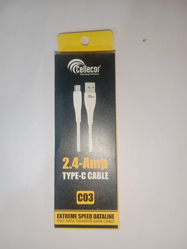 Cellecor  Type-c Cable 2.4Amp - White