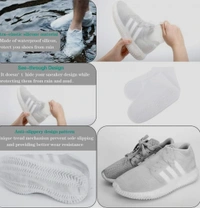 Water Resistant Silicone Rubber Shoe Cover Protectors for Kids, Men, Women large - Black, Medium