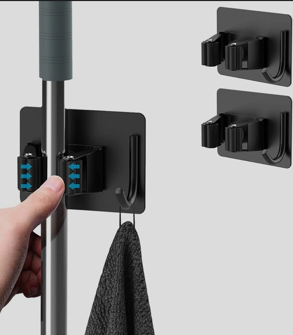 Mop and Broom Hanger/Holder for Your Home, Kitchen, Bathroom, Garage and Wardrobe (Pack Of 6).