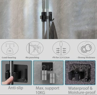 Mop and Broom Hanger/Holder for Your Home, Kitchen, Bathroom, Garage and Wardrobe (Pack Of 6).