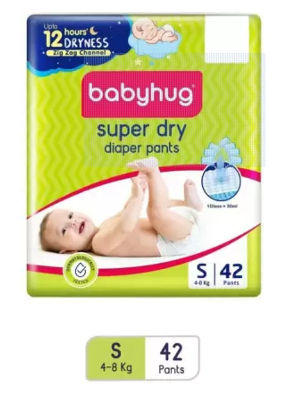 Baby hug SUPER DRY DIAPER PANTS *42* - S (42 Pieces) - S-SIZE PACK OF 42