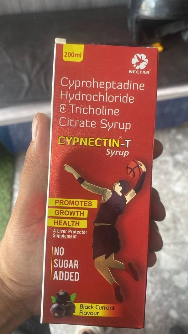 Cypnectin T Syrup - 200ml, Cyproheptadine (2mg) + Tricholine Citrate (275mg), 01-26