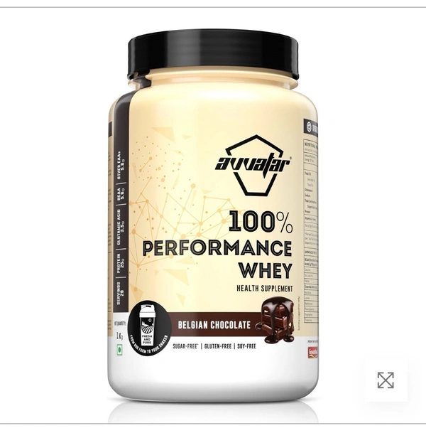 Avvatar 100% Performance Whey | 1 Kg | Belgian Chocolate Flavour