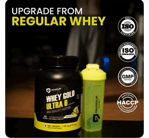 Denzour Whey Gold Ultra 6 High Quality Protein Powder | 1.05Kg & Enhanced Strength