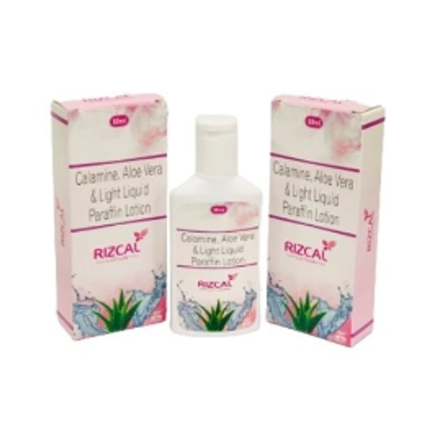 Rizcal Calamine Aloe Vera And Light Liquid Paraffin Lotion, Packaging Size: 60 Ml - 60ml, Calamine Aloe Vera And Light Liquid Paraffin Lotion