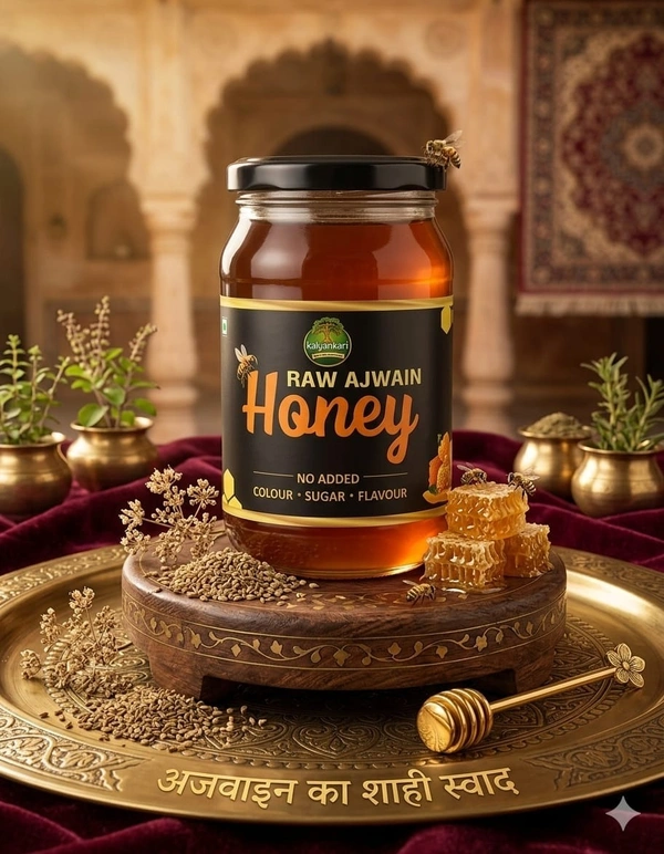 Kalyankari Raw Ajwain Honey -500grm ! 100% Pure & Natural | No Added Sugar | Immunity Booster | Ajwain Shahad (अजवाइन शहद)