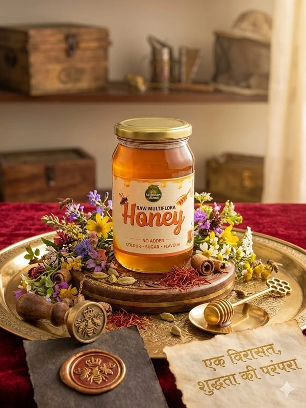 Kalyankari Raw Multiflora Honey – 500grm / 100% Pure, Natural & Unprocessed Honey | No Added Sugar