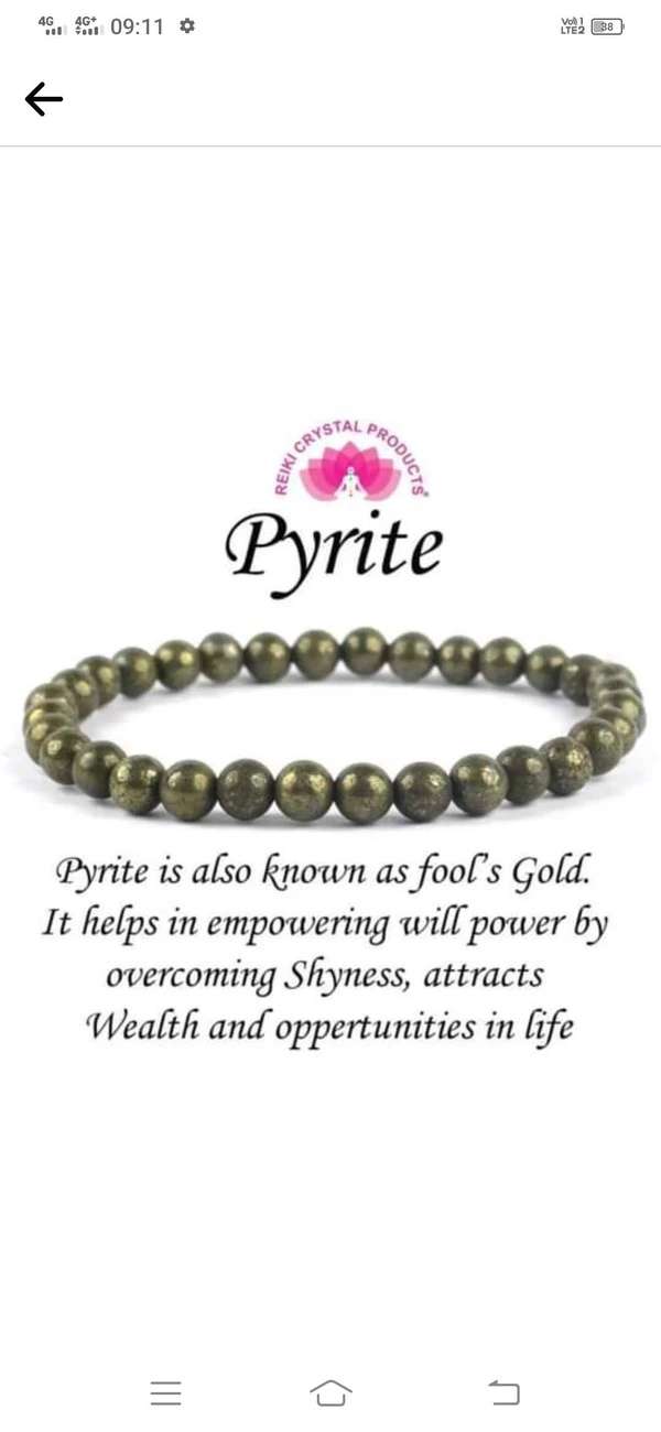 Astro Planet  Pyrite Breslet  - Dove Gray