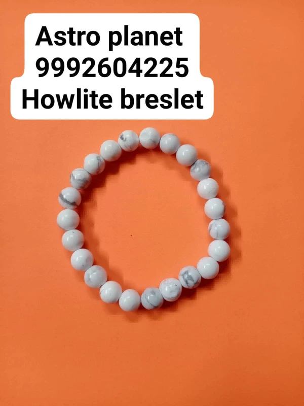 Astro Planet  Howlite Breslet  - White, Free