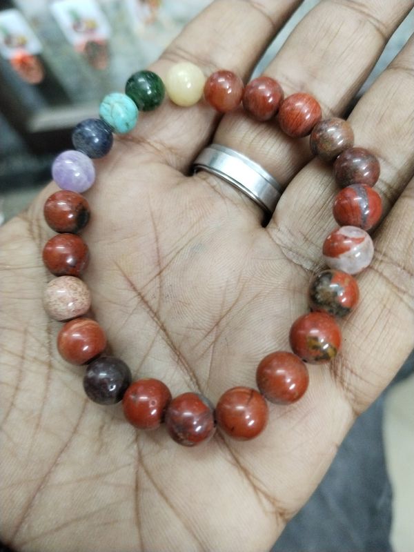 Astro Planet  Red Jasper With Seven Chakra - Red, Free