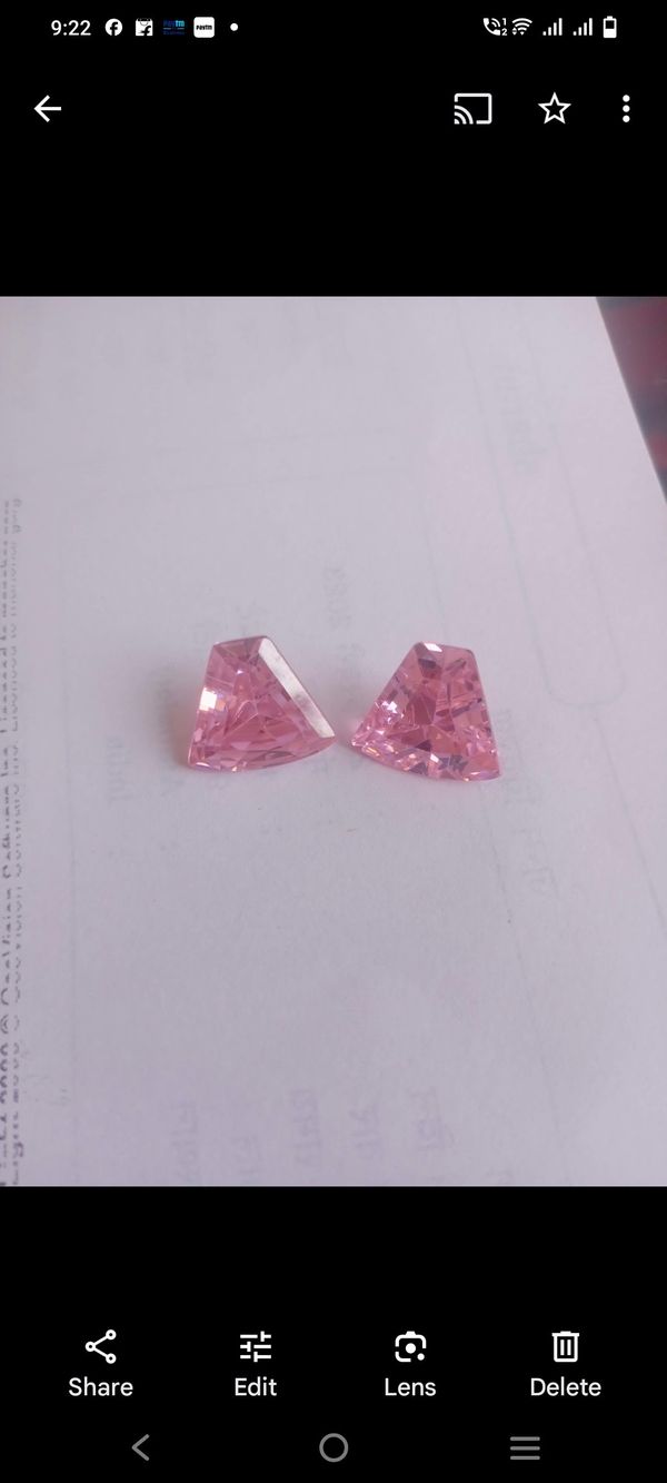 Astro Planet  Pink Zircon For Earings  - Blush Pink, Big