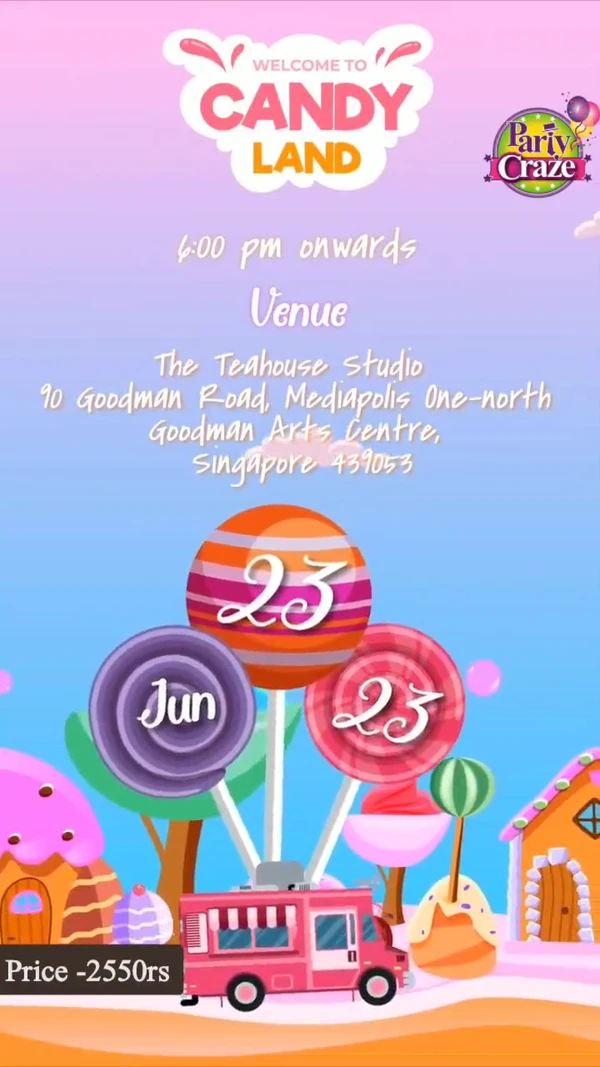 Candyland Theme Video Invitations 