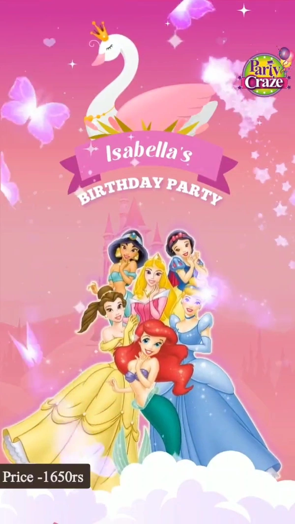 Disney Princess Theme Video Invitations 