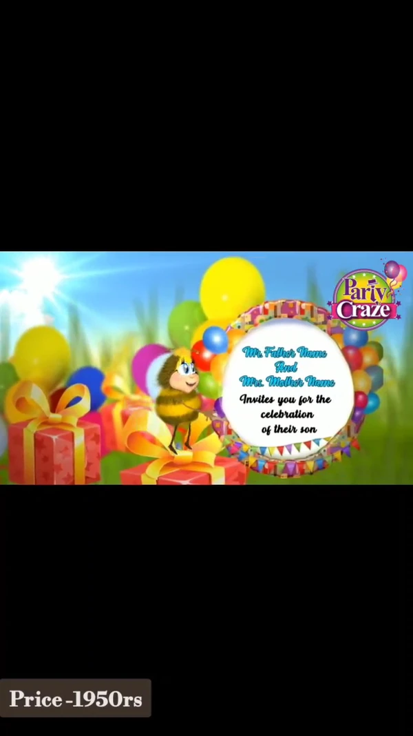 Honey Bee Theme Video Invitations 