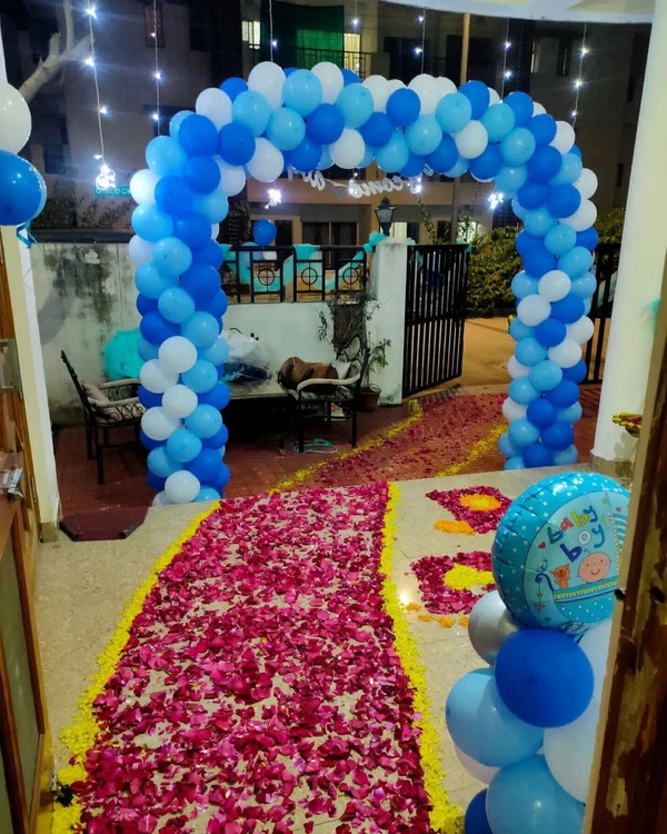 Baby Welcome Decoration At Home With Flowers In Patna