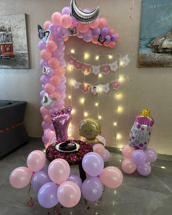 Baby Girl Welcome Decoration At Home In Patna