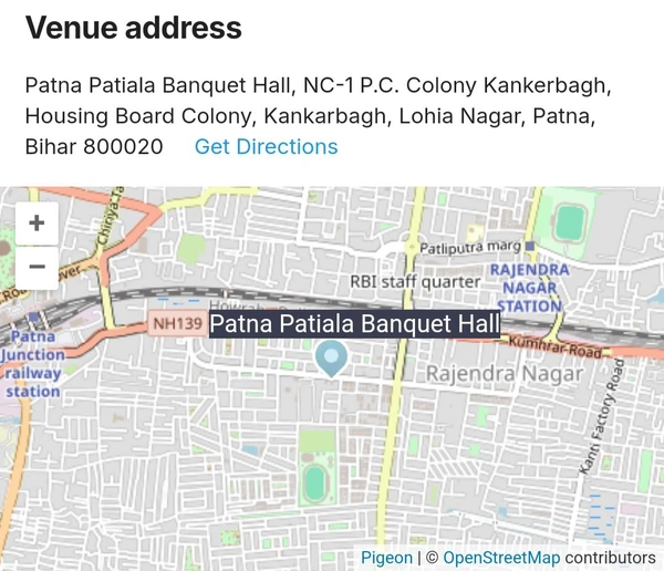 Patna Patiala Benquet Hall, Kankarbagh 