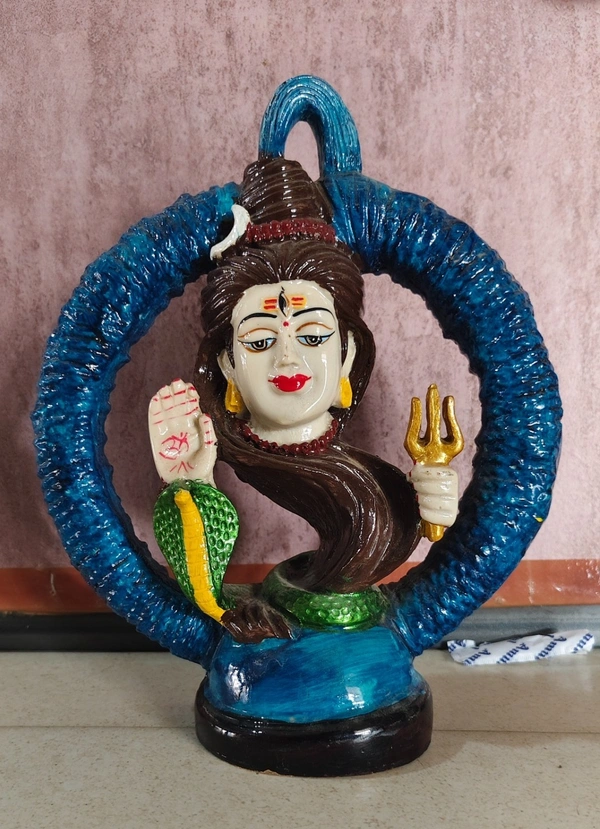 Cultured Marble Hand Crafted Lord Shiva Idol Statue/Figurine/Decorative Showpiece for Home Decor Pooja Room Bedroom Living Room Decoration