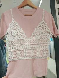SKU 2298 Beautiful Knitted Top - Free Size M To XXL, Pink