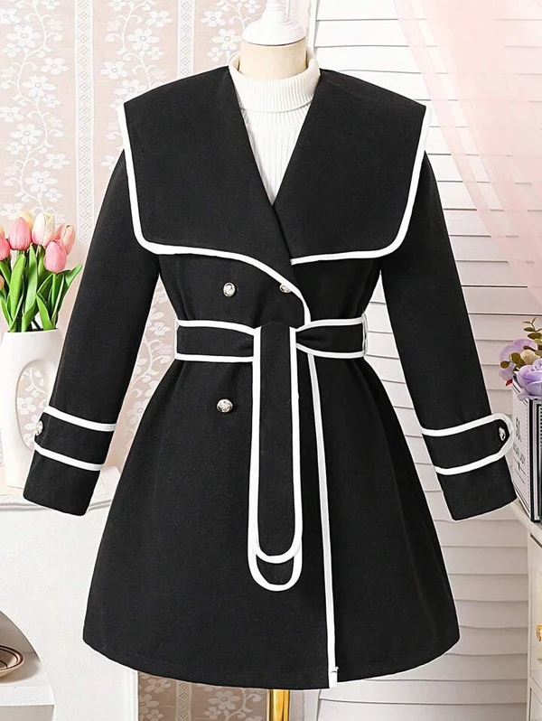 Beautiful Woollen Coat With Belt