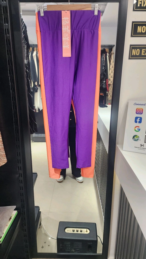 SKU 1605 Beautiful Metallic Jegging - Free Size M TO XXL, Electric Violet