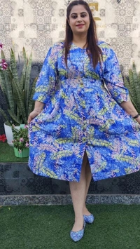 SKU 1607 Beautiful Florescent Tunic - Free Size M TO XXL