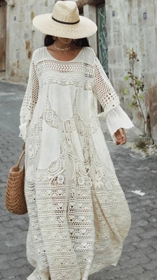 Boho Breeze Crochet Maxi Dress