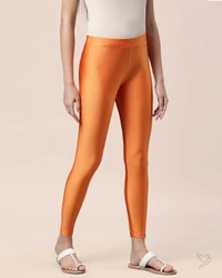 SKU 1605 Beautiful Metallic Jegging - Free Size M TO XXL, Web Orange