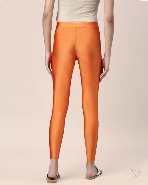 SKU 1605 Beautiful Metallic Jegging - Free Size M TO XXL, Web Orange