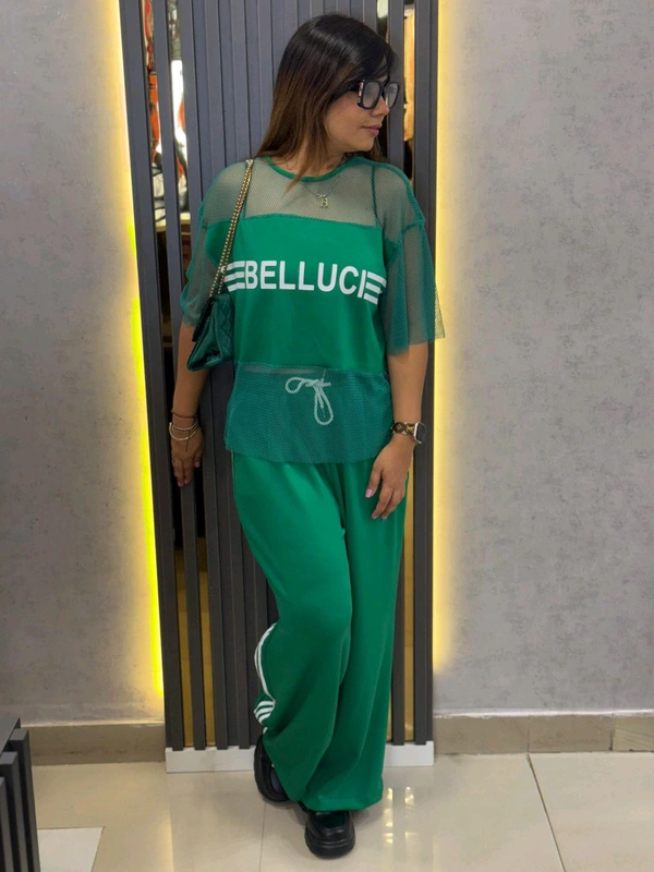 SKU 1794 Mesh Magic Co-ord Set - Green, Free Size M TO XXL