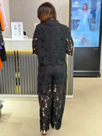 SKU  1808 Beautiful Lace Cordset With Inner - Black, Free Size M TO XL