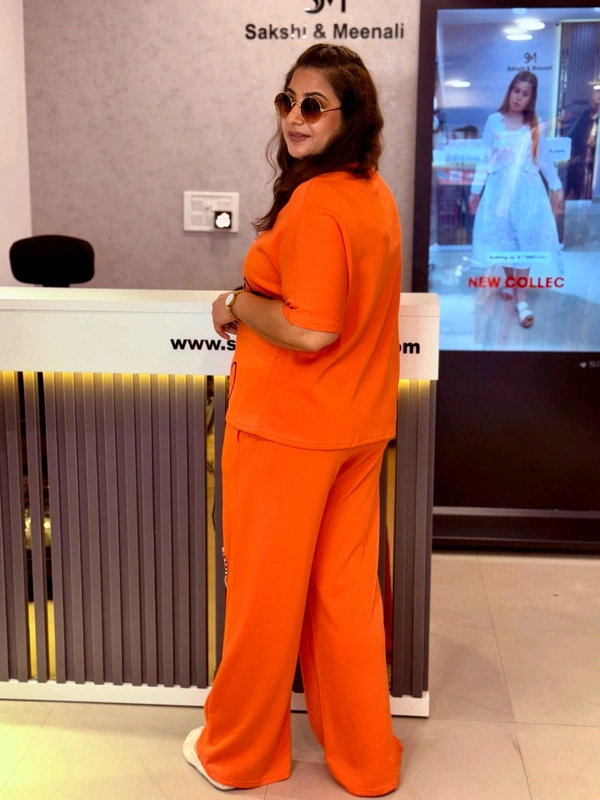 SKU  1793 Beautiful Cordset With Heart Amd Stud Detailing  - Web Orange, Free Size M TO 3XL