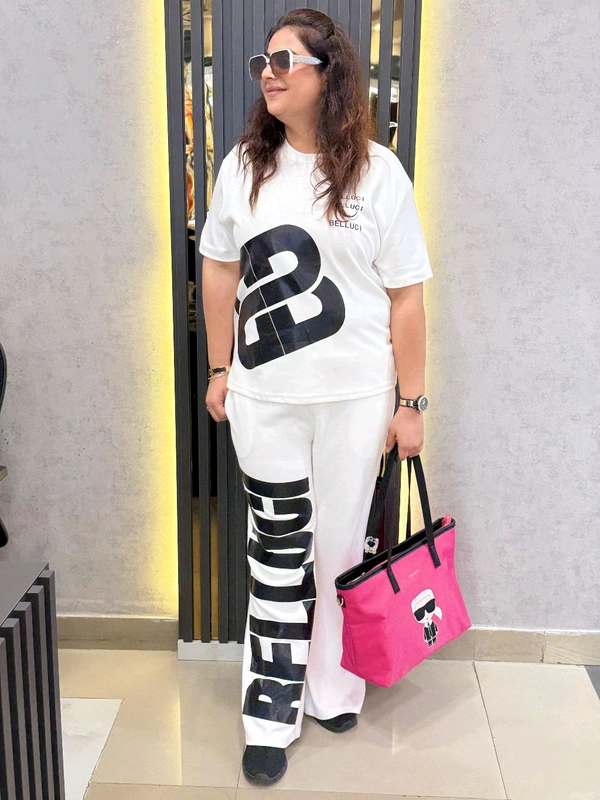 SKU  1833 Premium Black & White Cordset - White, Free Size M To XXXL