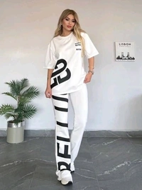 SKU  1833 Premium Black & White Cordset - White, Free Size M To XXXL