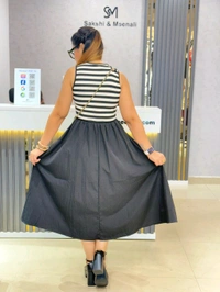 SKU 1844 Korean Style Dress - Black, Free Size M TO XXL