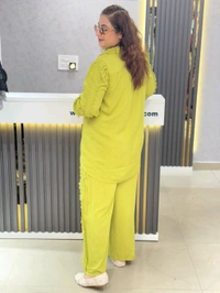 SKU 1847 Cordset With Lace Detailing  - lime Green, Free Size M TO XXL