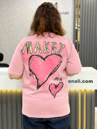 SKU 1851 Funky Tees Kitty Design  - Pink, Free Size M To 4XL