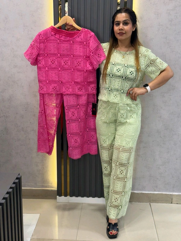 SKU 1712 Imported Cordset - Pink, Free Size M TO XL