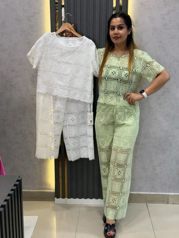 SKU 1712 Imported Cordset - White, Free Size M TO XL