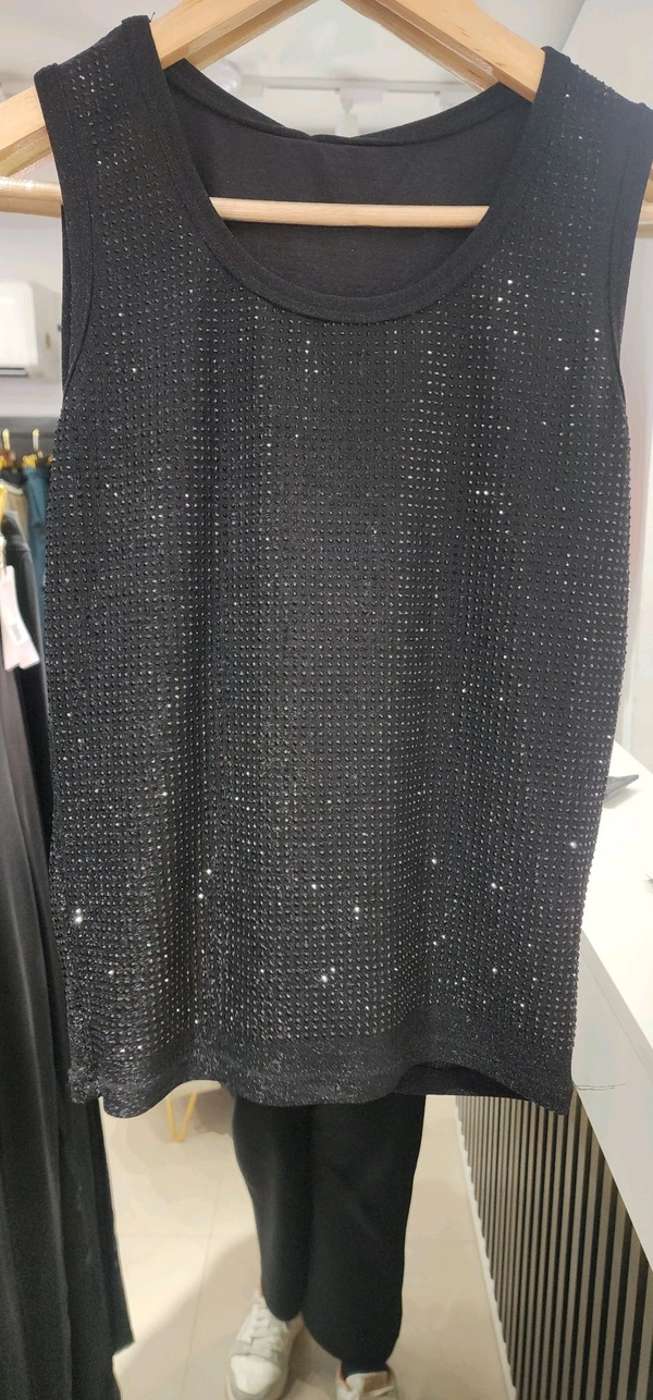 SKU 1604 Beautiful Sequin Sandoz - Free Size M TO XXXL, Black With Gold