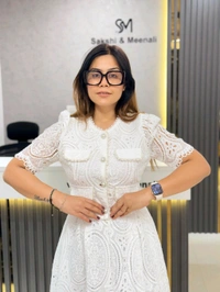 SKU 1865 Lace Dress With Pearl Detailing - Free Size M To XL, White