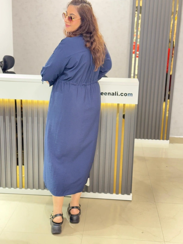 SKU 1876 Elegant Dress For Plus Size - Free Size L To 5xl, Navy Blue