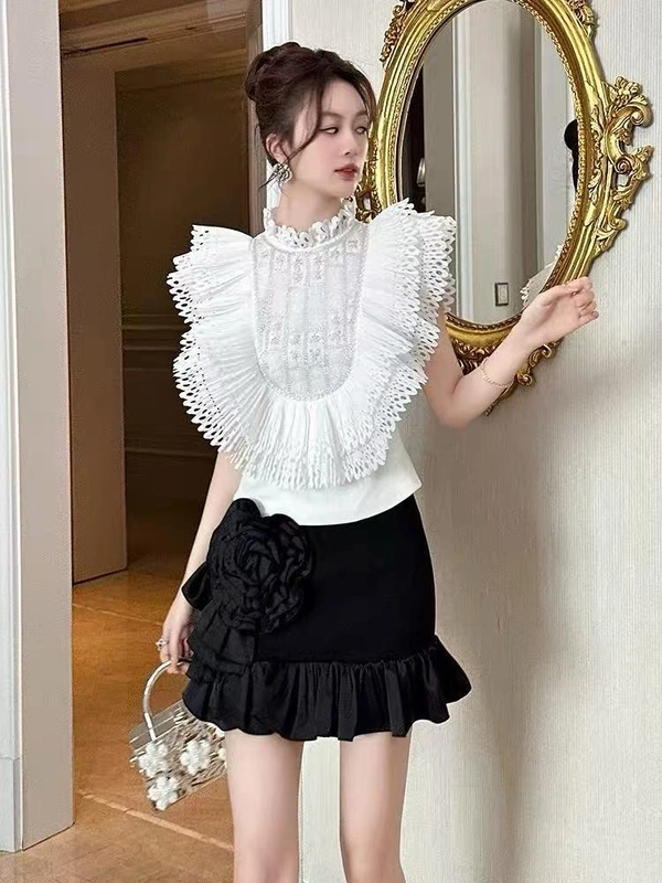 SKU 1881 Beautiful Satin Party Wear Top - Free Size M To Xl, White